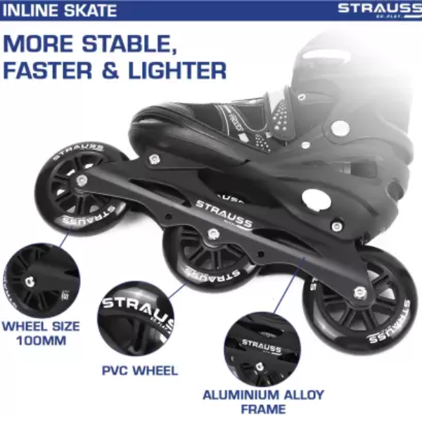 Strauss Adjustable Inline Skates (Blaze) | Skating Shoes