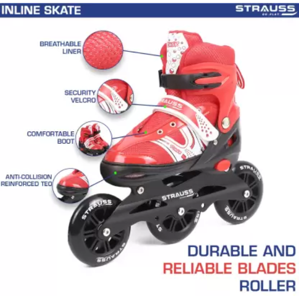 Strauss Adjustable Inline Skates (Blaze) | Skating Shoes