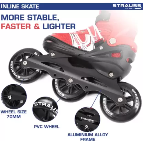 Strauss Adjustable Inline Skates (Blaze) | Skating Shoes